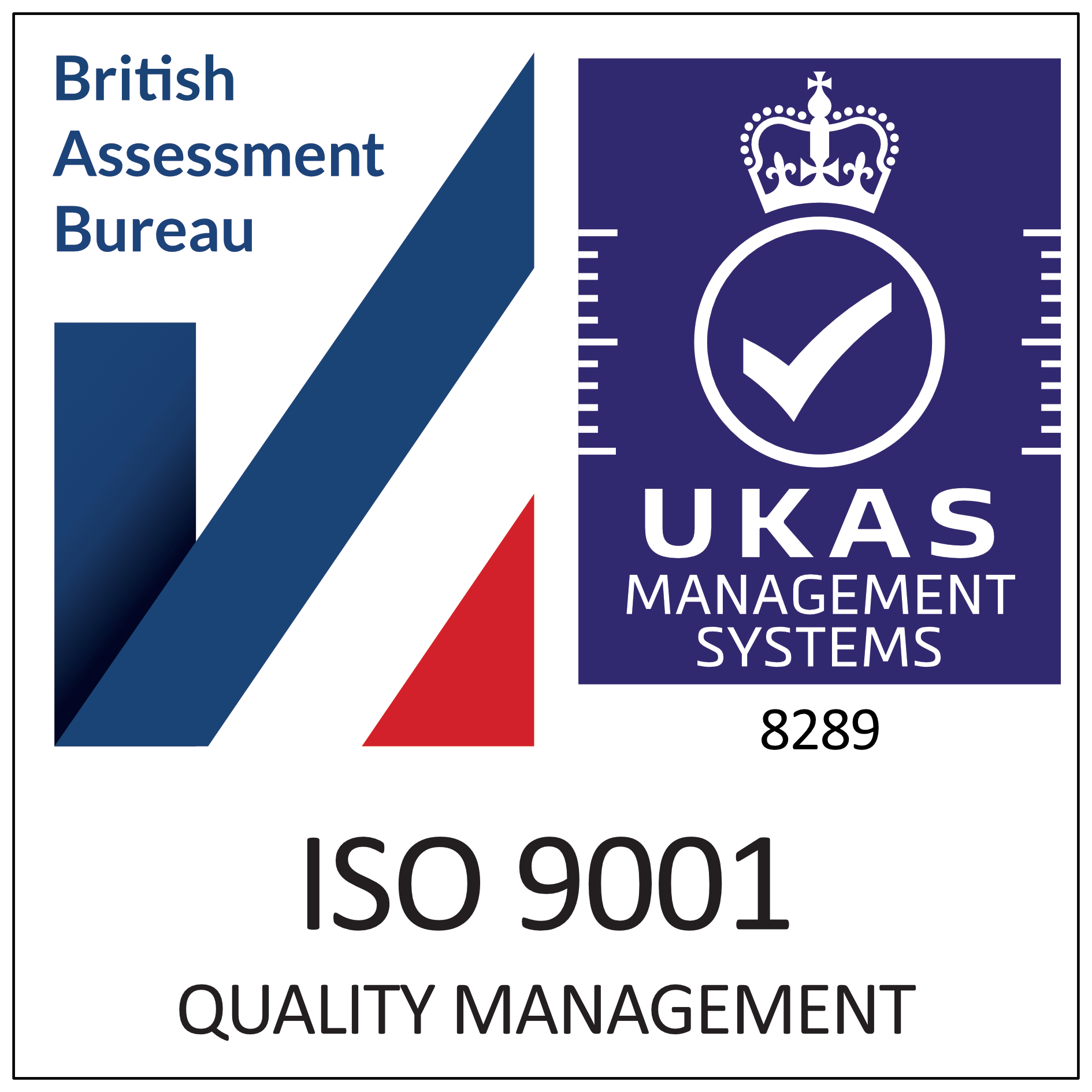 ISO9001 Quality Management accreditation UKAS certified