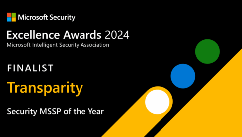 Transparity recognised as a Microsoft Security Excellence Awards finalist for Security MSSP of the Year