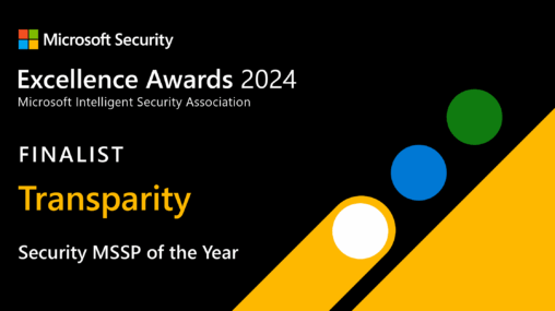 Transparity recognised as a Microsoft Security Excellence Awards finalist for Security MSSP of the Year