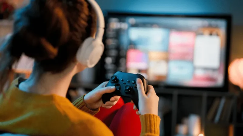 Gamer playing a videogame