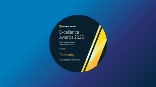 Transparity recognised as a Microsoft Security Excellence Awards finalist for Security MSSP of the Year